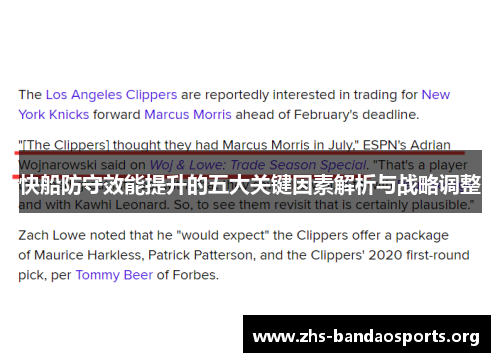 快船防守效能提升的五大关键因素解析与战略调整 快船防守效能提升的五大关键因素解析与战略调整